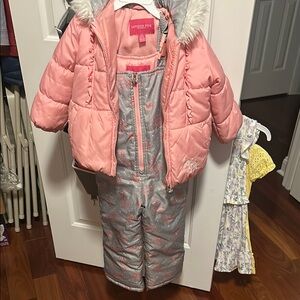 London Fog Pink and Gray Winter coat set.